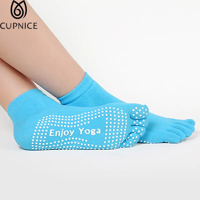 Colorful Women Yoga Socks Non-Slip Ladies Dance Socks Cotton Healthy Sports Five-toed Socks