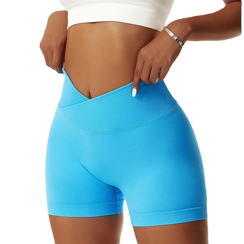 BEST SELLING!! Ladies High Waist Yoga Sport Shorts