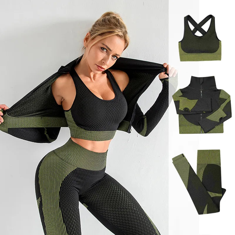 2/3PCS Seamless Ladies Yoga Workout Set