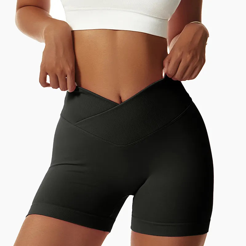 BEST SELLING!! Ladies High Waist Yoga Sport Shorts