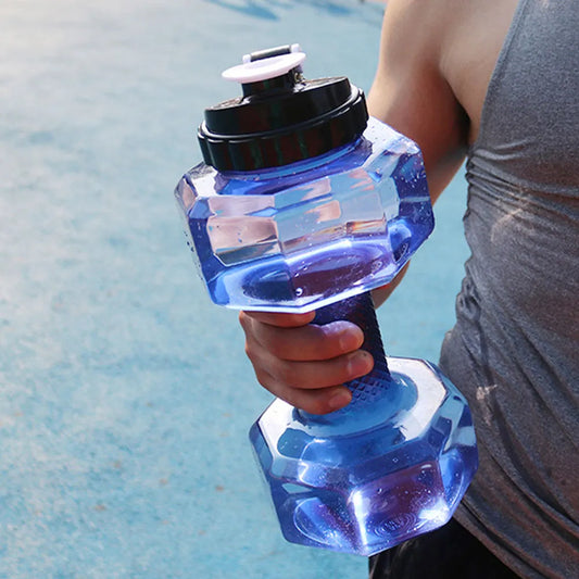 500/1500/2200ml PET Dumbbell Shaped Kettle Outdoor Fitness Cycling Water Bottle