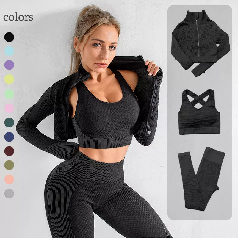 2/3PCS Seamless Ladies Yoga Workout Set